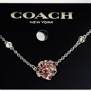 New Coach sparkling rose stone necklace